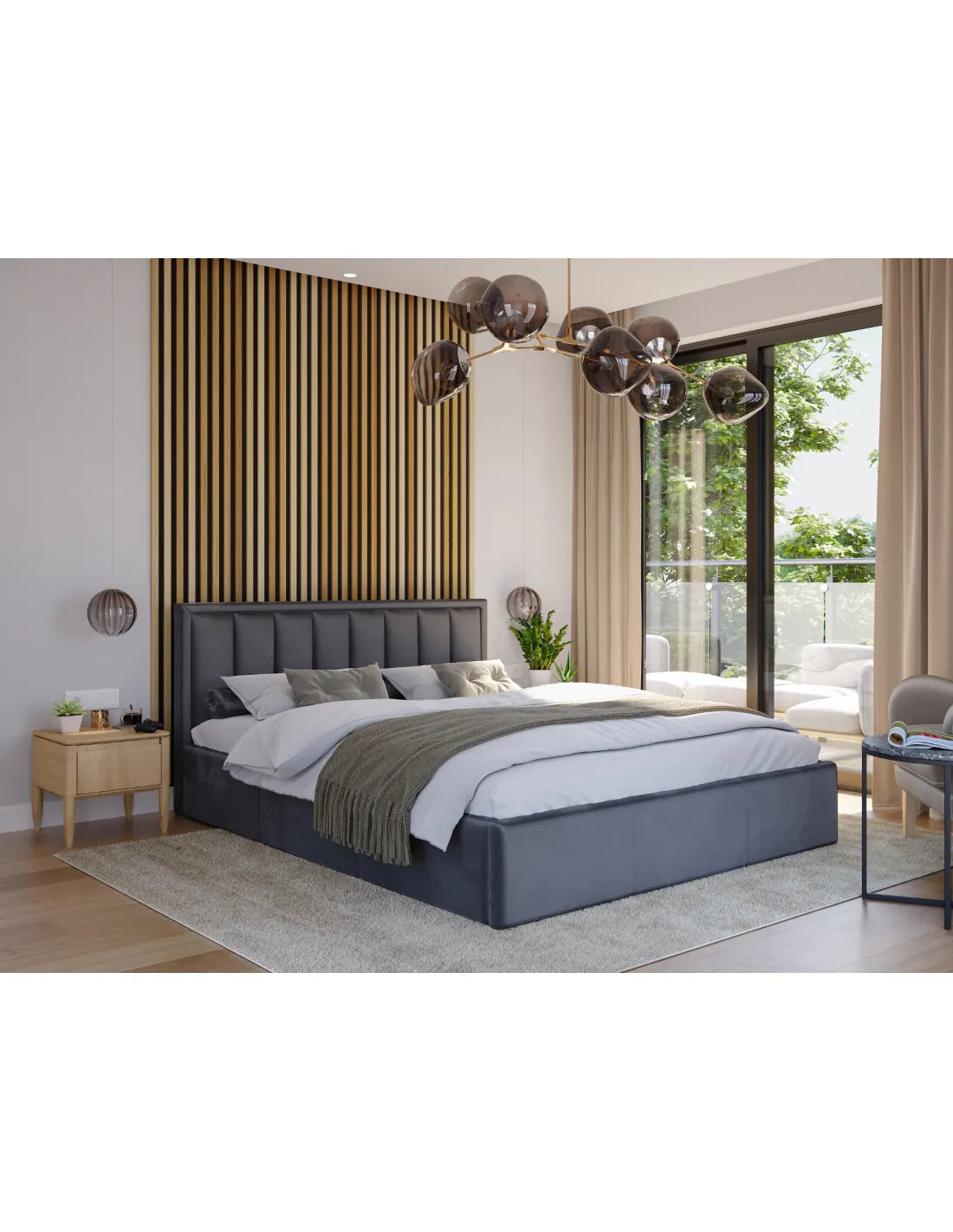 Moderna un funkcionāla gulta MOON